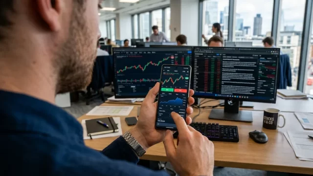 Ako nakupovať akcie cez mobil. Zdroj: gemini.google.com Ako nakupovať akcie cez mobil